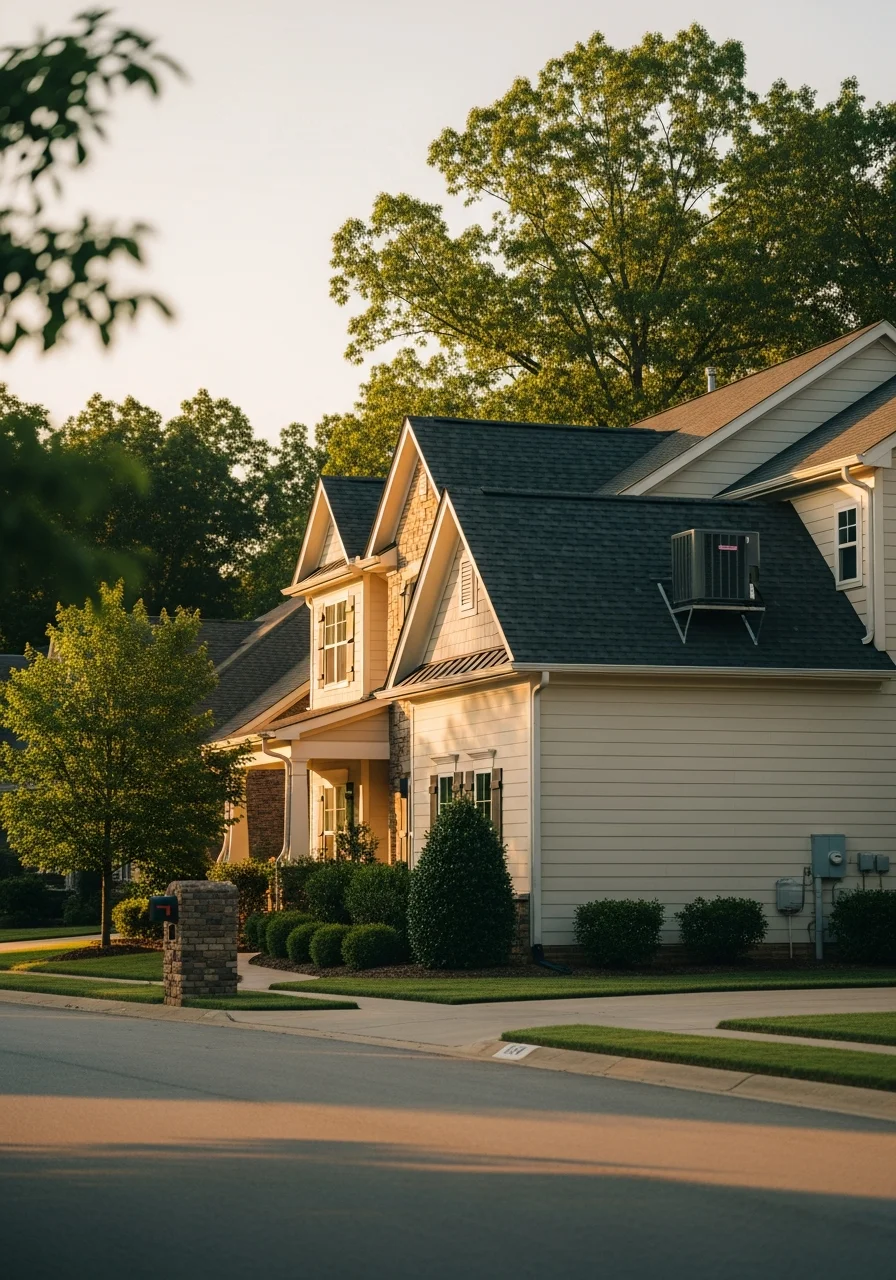 Bentonville residential property with professional landscaping and quality exterior finishes.