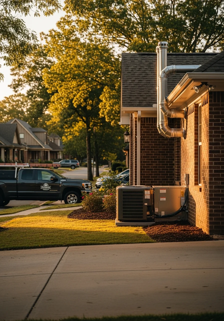 Fayetteville home exterior showcasing quality repairs and professional finishing.